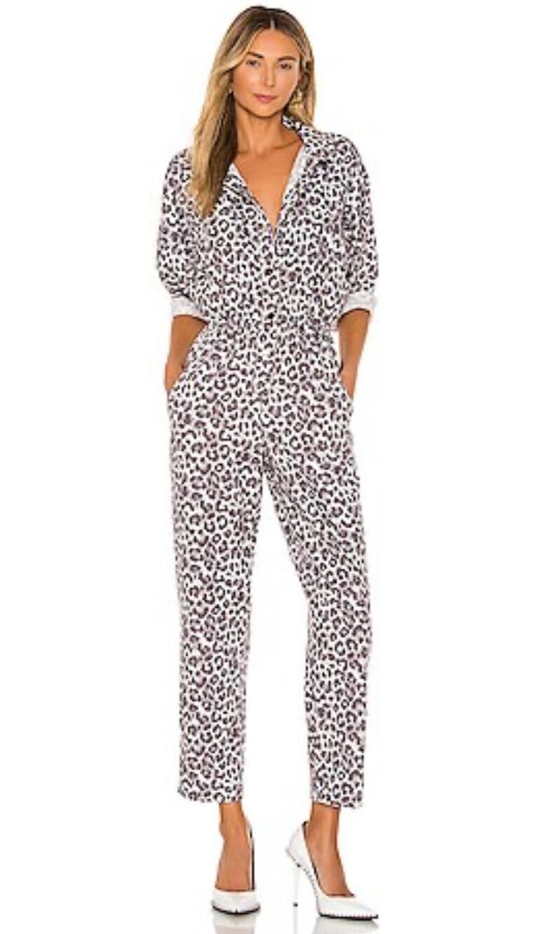 Overlover Hope Canvas Jumpsuit Boilersuit Lilac Leopard Medium Revolve